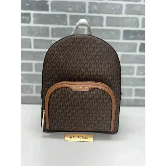 Michael Kors MK Jaycee Large Pocket Backpack - Brown - Picture 1 of 11